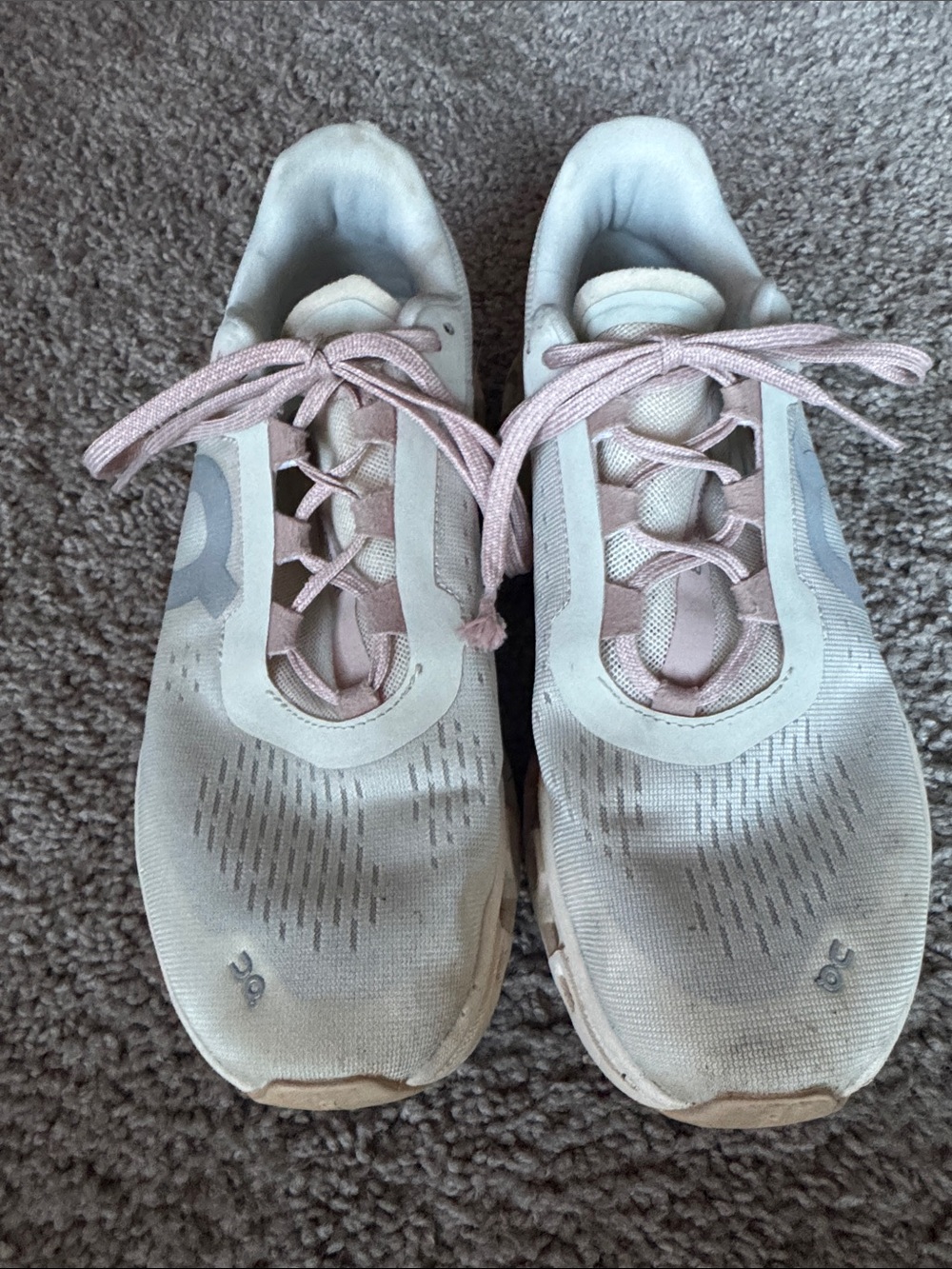 On Running Women's Cloud Monster in Light Pink and White
